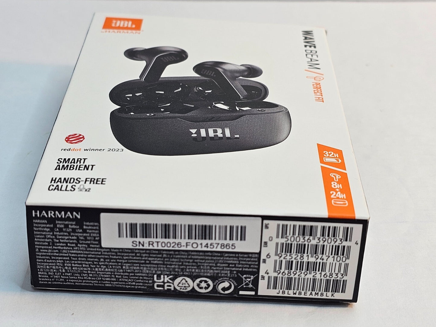 NEW JBL WAVE BEAM IN-EAR WIRELESS NOISECANCELLING BLUETOOTH EARBUDS