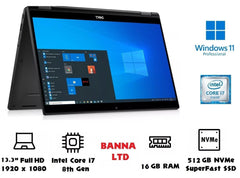 Touch Screen Dell Latitude 7390 2 in 1 Laptop i7 16GB RAM 512GB HDD 13.3 FHD 360